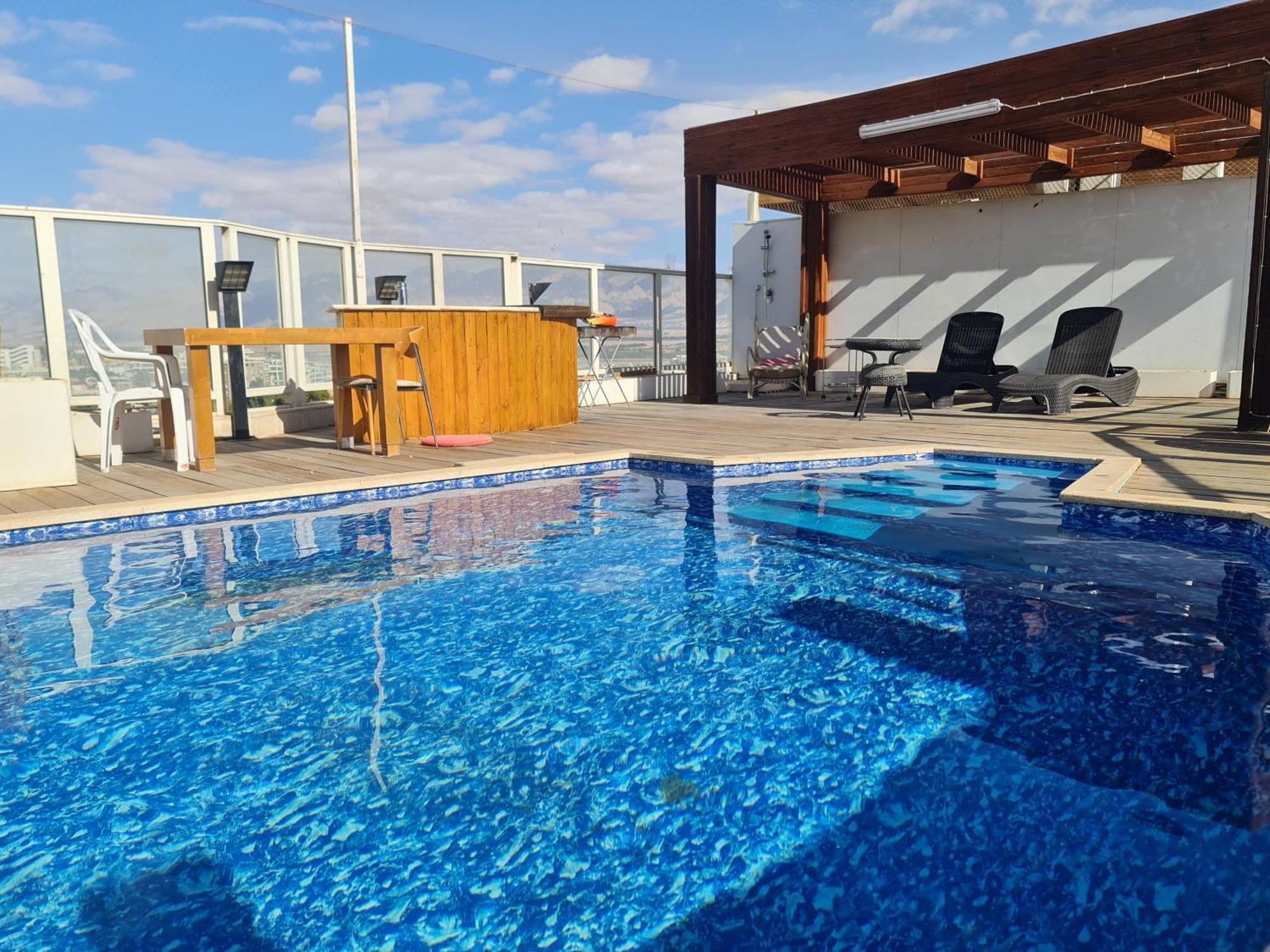 Exclusive Amdar -Residence Luxury Penthause With Privat Roof Pool Near The Sea -Best Sea View เอลัต ภายนอก รูปภาพ